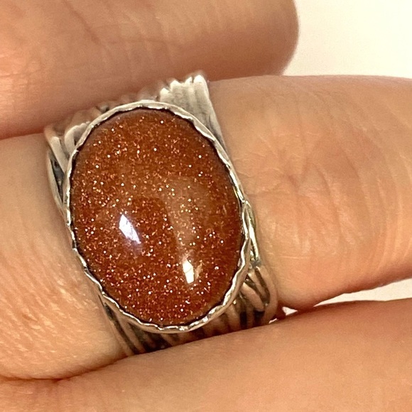 Silpada 925 Ring Goldstone size 8.25 Sterling - Picture 11 of 12